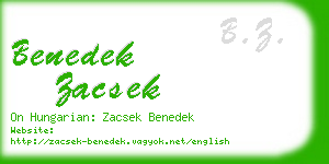benedek zacsek business card